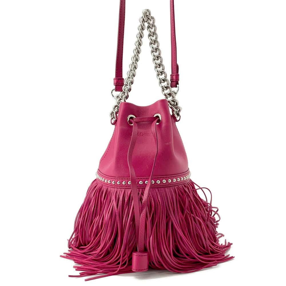 J&M DAVIDSON Shoulder Bag Pink Leather