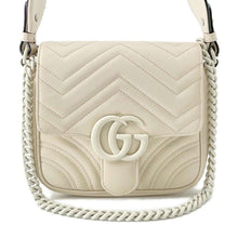 将图像加载到图库查看器中，GUCCI GG Marmont 2WAYShoulder White739681 Leather
