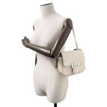 将图像加载到图库查看器中，GUCCI GG Marmont 2WAYShoulder White739681 Leather
