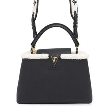 将图像加载到图库查看器中，LOUIS VUITTON Capucines BlackM59073 Taurillon Leather Shearling Size MM

