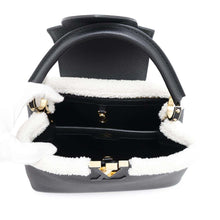 将图像加载到图库查看器中，LOUIS VUITTON Capucines BlackM59073 Taurillon Leather Shearling Size MM
