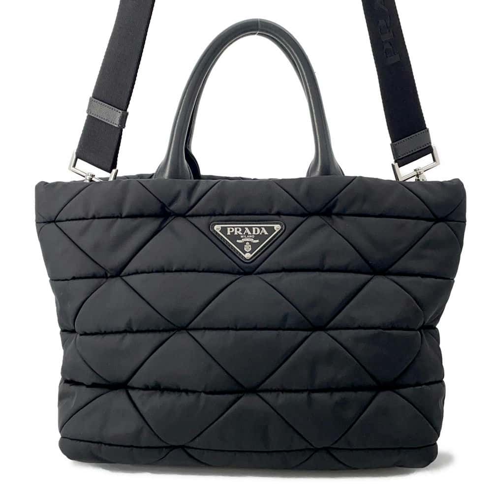 PRADA Small Padded Re-Nylon Tote Bag Black1BG436 Nylon