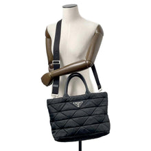 Load image into Gallery viewer, PRADA Small Padded Re-Nylon Tote Bag Black1BG436 Nylon
