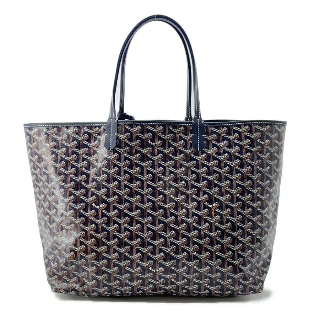 GOYARD Saint Louis NavySTLOUIPMLTY07CL07P PVC Coated Canvas Leather Size PM
