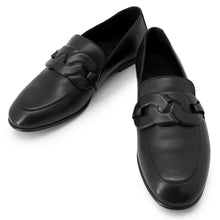 将图像加载到图库查看器中，HERMES Mocassins Neost Black Leather Size 37
