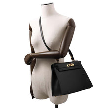 Load image into Gallery viewer, HERMES Kelly Sellier Black Box Calf Leather Size 28
