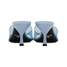将图像加载到图库查看器中，PRADA open toe clear mules Blue1XX644 Leather PVC Coated Canvas Size 36 1/2

