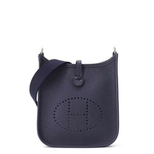 将图像加载到图库查看器中，HERMES Evelyne Blue Nuit Taurillon Clemence Size TPM
