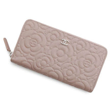 Load image into Gallery viewer, CHANEL Camellia Zip Around Long Wealth Cloth PinkA82281 Leather
