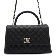 Load image into Gallery viewer, CHANEL Matelasse CC Logo Handle Flap Caviar Leather BlackA92991 Caviar Leather Size 29
