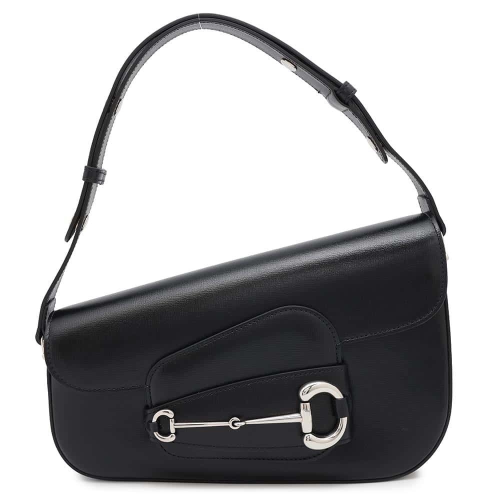 GUCCI Horsebit 1955 Shoulder Bag Black764155 Leather Size Small