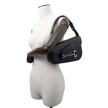 将图像加载到图库查看器中，GUCCI Horsebit 1955 Shoulder Bag Black764155 Leather Size Small
