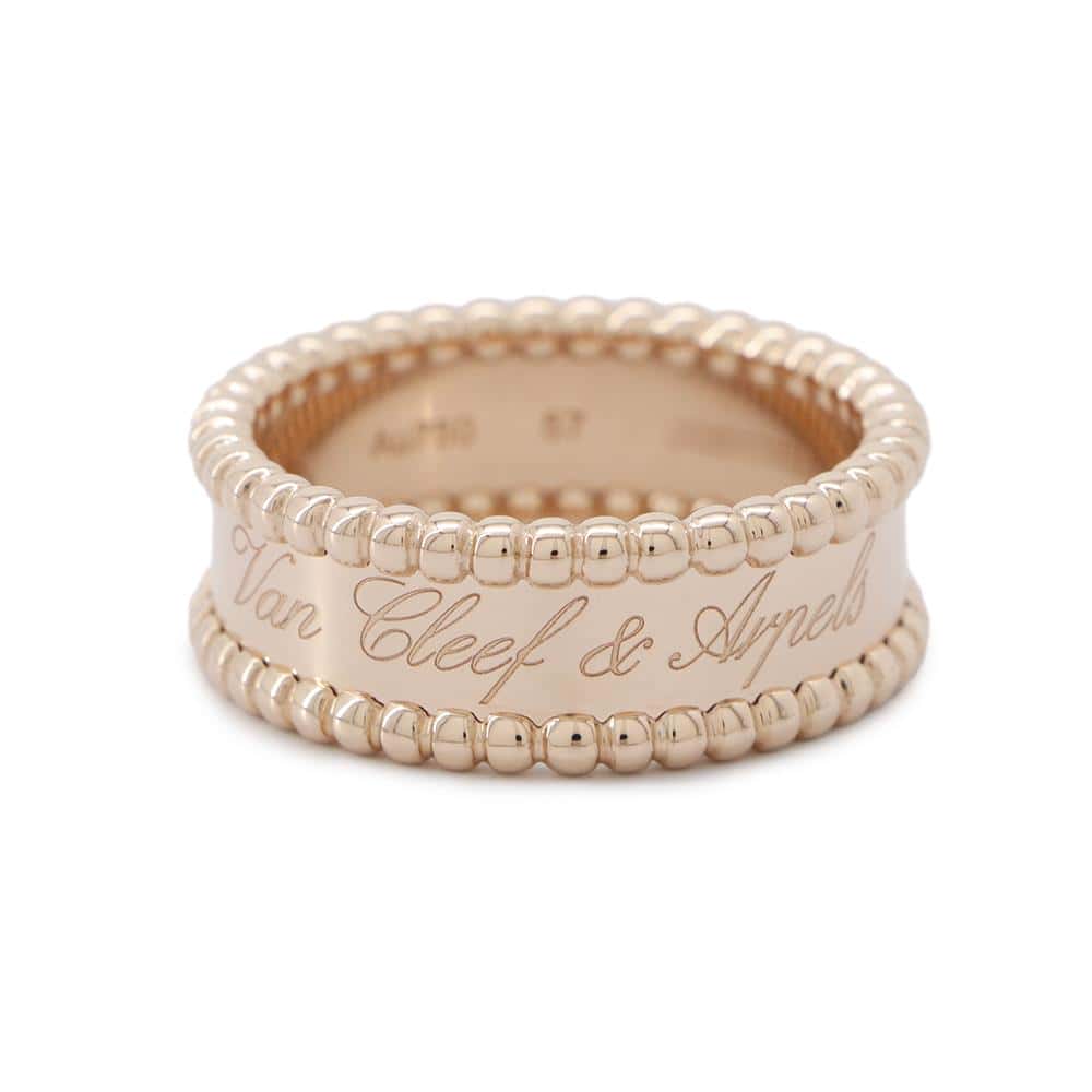 Van Cleef & Arpels Perlée Senior Tulle Ring Size 57/#17VCARN32400 18K Pink Gold