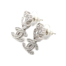 将图像加载到图库查看器中，CHANEL CC Logo Clover Earrings SilverABF239 Metal Rhinestone
