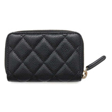 将图像加载到图库查看器中，CHANEL Matelasse Zip coin purse BlackA84511 Caviar Leather
