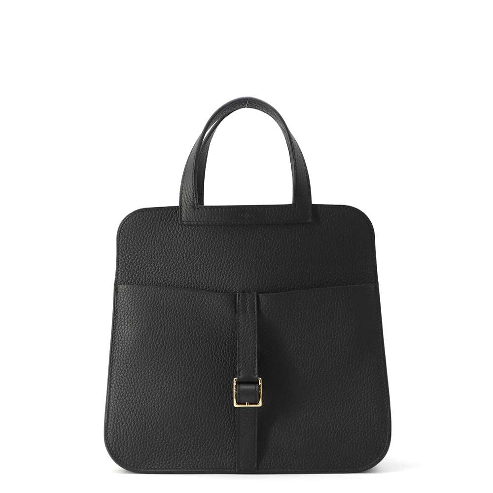 HERMES Halzan Black Taurillon Clemence Size 25