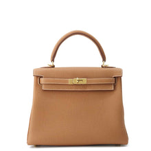 将图像加载到图库查看器中，HERMES Kelly Gold Togo Leather Size 25
