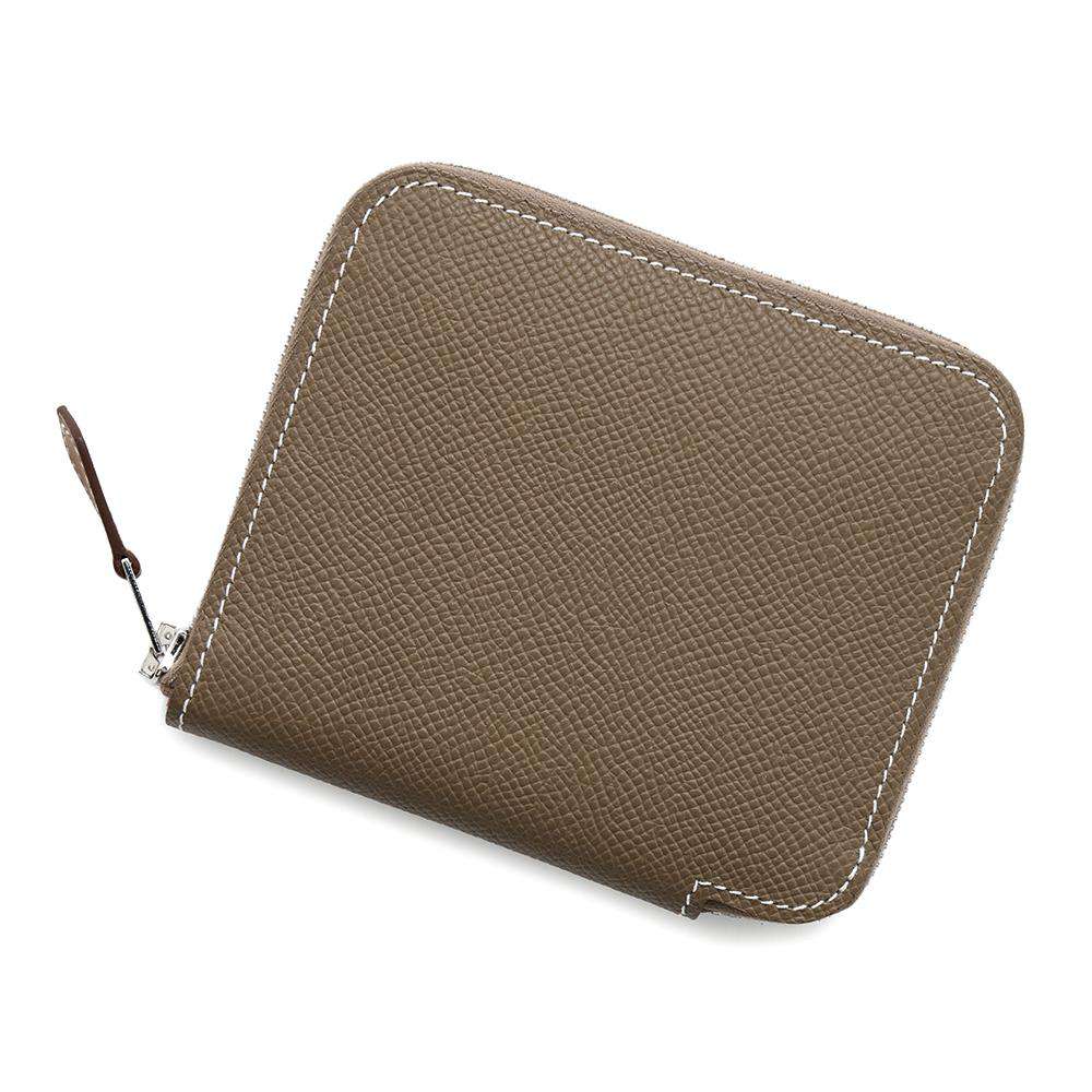 HERMES Azap compact silk in Etoupe Epsom