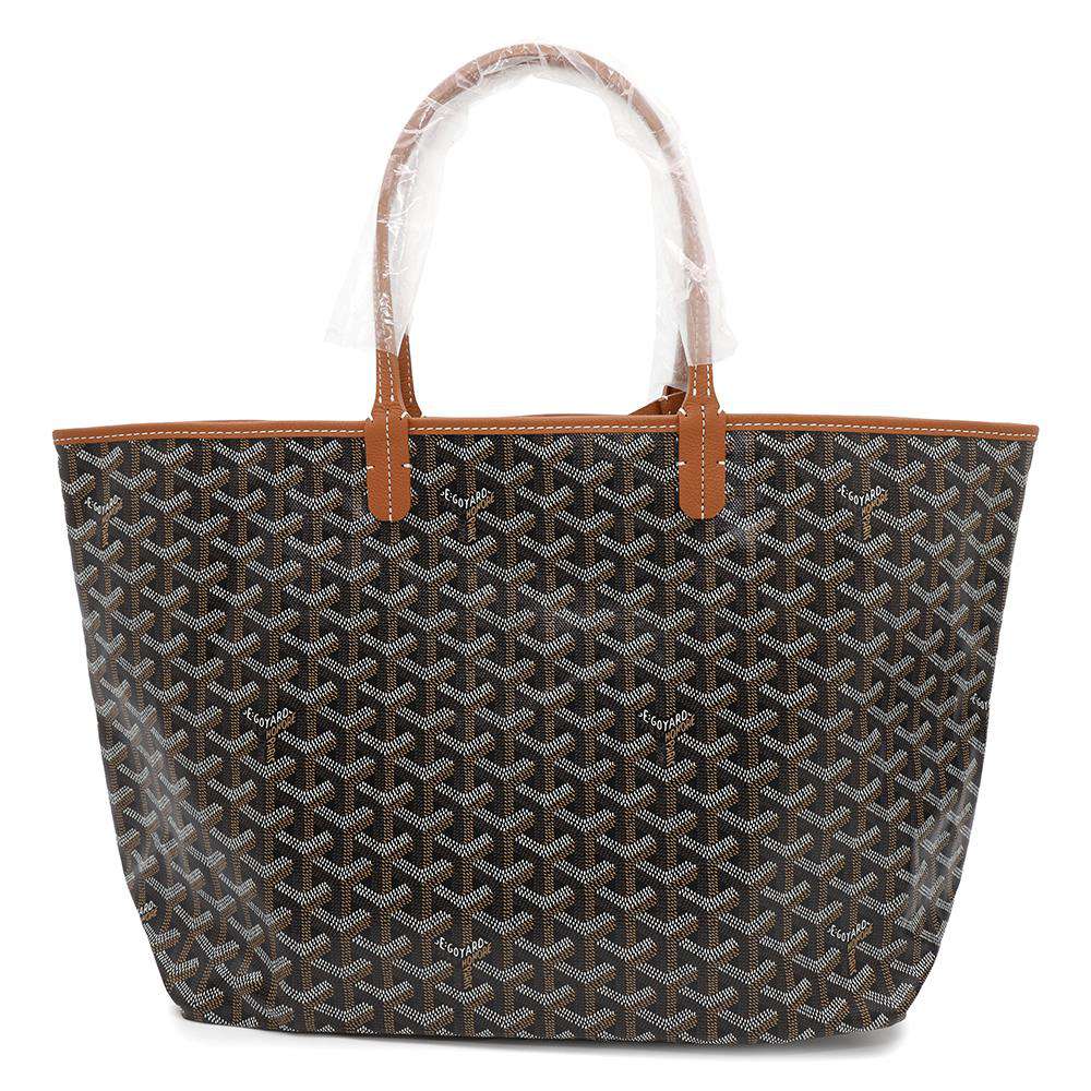 GOYARD Saint Louis Black/NaturalSTLOUIPMLTY07CL07P PVC Leather Size PM