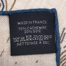 将图像加载到图库查看器中，HERMES Kare H Please Hold the Line Size 100 Naturel/Grimoien/Blue Turkan Cashmere70% Silk30%
