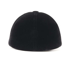 Load image into Gallery viewer, CHANEL Velour CC Logo Cap Size L Black 92% Viscose 8% Silk
