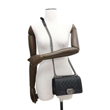 Load image into Gallery viewer, CHANEL Boy Chanel ChainShoulder Bag BlackA67085 Caviar Leather Size Small
