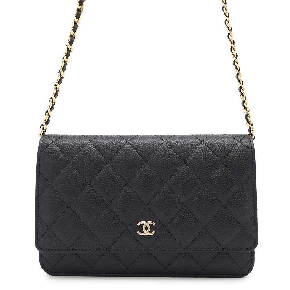CHANEL Matelasse Chain Wallet Classic BlackAP0250 Caviar Leather