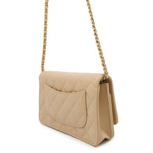 Load image into Gallery viewer, CHANEL Matelasse Chain Wallet Classic BeigeAP0250 Caviar Leather
