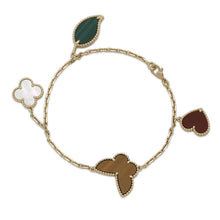 将图像加载到图库查看器中，Van Cleef &amp; Arpels Lucky Alhambra Bracelet 4 MotifVCARD79600 18K Yellow Gold
