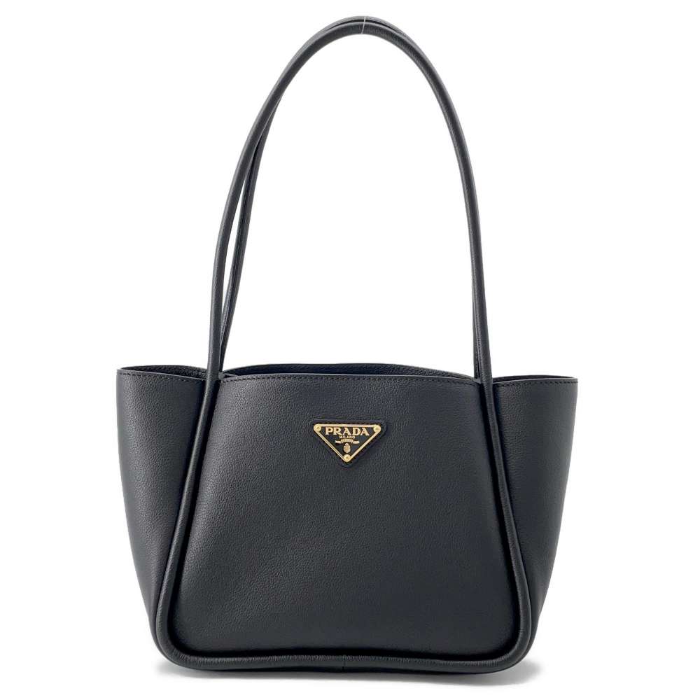 PRADA Mini Tote Bag Black1BG539 Soft Grain Leather