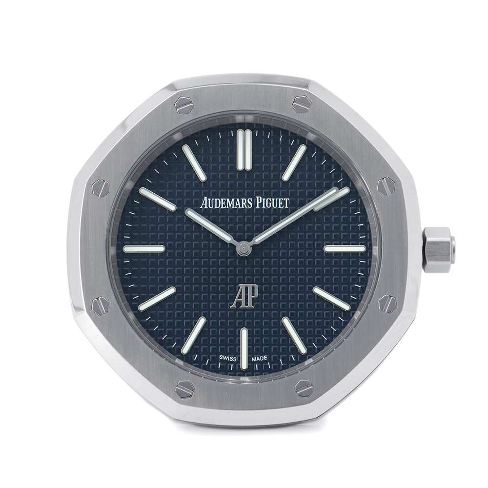 Audemars Piguet Royal Oak Table Clock 50th Anniversary W75mm Stainless Steel Blue Dial