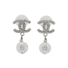 将图像加载到图库查看器中，CHANEL Earrings CC Logo Mirror Ball Metal Rhinestone
