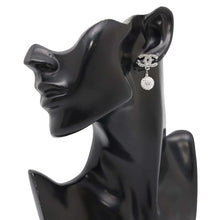 将图像加载到图库查看器中，CHANEL Earrings CC Logo Mirror Ball Metal Rhinestone
