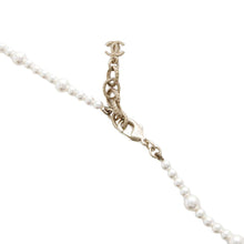 Load image into Gallery viewer, CHANEL CC Logo Pearl Long Necklace Metal Rhinestone Faux Pearl
