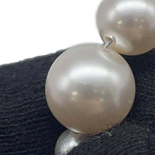 Load image into Gallery viewer, CHANEL CC Logo Pearl Long Necklace Metal Rhinestone Faux Pearl
