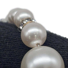 Load image into Gallery viewer, CHANEL CC Logo Pearl Long Necklace Metal Rhinestone Faux Pearl
