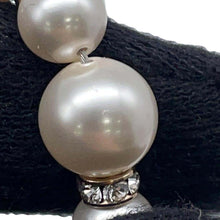 Load image into Gallery viewer, CHANEL CC Logo Pearl Long Necklace Metal Rhinestone Faux Pearl
