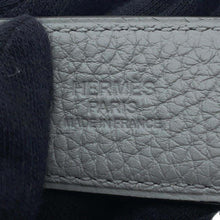 Load image into Gallery viewer, HERMES Yachting Belt 32 Size 85 Blue Marine/Gris Mouette Box Calf Leather Togo Leather
