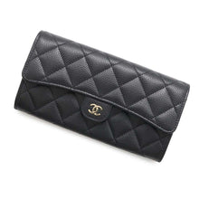 Load image into Gallery viewer, CHANEL Matelasse Classic Long Flap Wallet BlackAP0241 Caviar Leather
