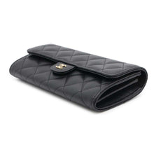 Load image into Gallery viewer, CHANEL Matelasse Classic Long Flap Wallet BlackAP0241 Caviar Leather
