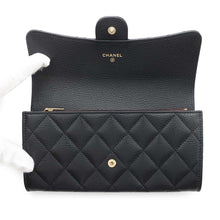 Load image into Gallery viewer, CHANEL Matelasse Classic Long Flap Wallet BlackAP0241 Caviar Leather
