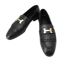 Load image into Gallery viewer, HERMES Mocassins Royale Black Leather Size 37
