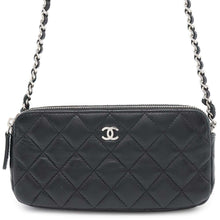 Load image into Gallery viewer, CHANEL Matelasse Chain wallet BlackA82527 Lambskin
