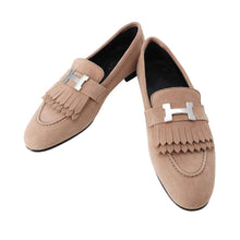 将图像加载到图库查看器中，HERMES Mocassins Royale Jasmin Flower suede Size 38
