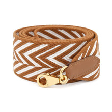Load image into Gallery viewer, HERMES Bandouliere Sangle Zigzak Ecru/Gold Toile Swift Leather Size 2&quot;x4.5&quot;
