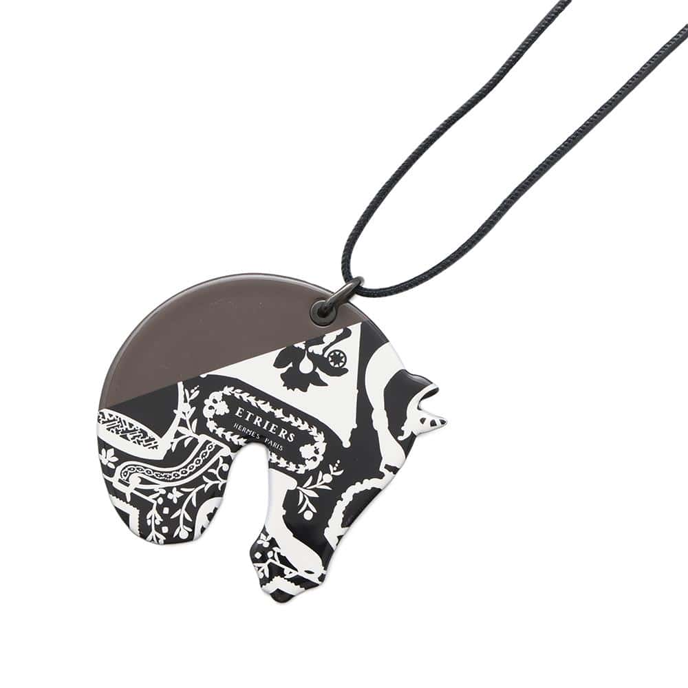 HERMES Tattersall Tattoo Necklace Size GM Forglis LacquerEnamel Swift Leather