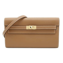 Load image into Gallery viewer, HERMES Kelly wallet long to go Gold Evercolor
