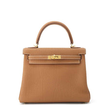 将图像加载到图库查看器中，HERMES Kelly Retourne sewing Gold Togo Leather Size 25

