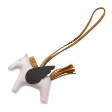 Load image into Gallery viewer, HERMES Rodeo Pegasus Bag Charm Mauve Pale/Sesame/Ebene Lambskin Size PM
