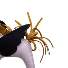 Load image into Gallery viewer, HERMES Rodeo Pegasus Bag Charm Mauve Pale/Sesame/Ebene Lambskin Size PM
